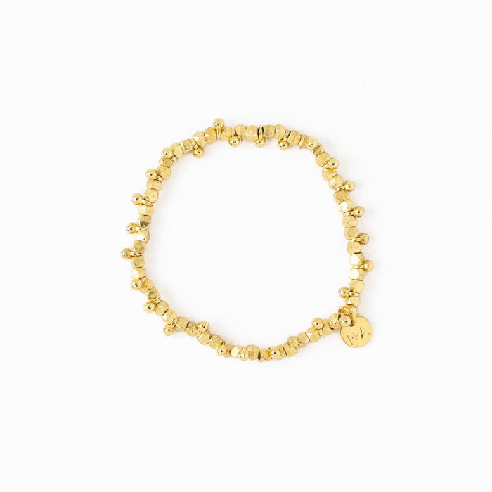 Kate Faceted Brass Beads Stretch Bracelet Stretch