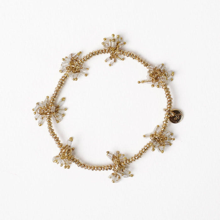Kate Glass Cluster Beads Stretch Bracelet Clear Stretch