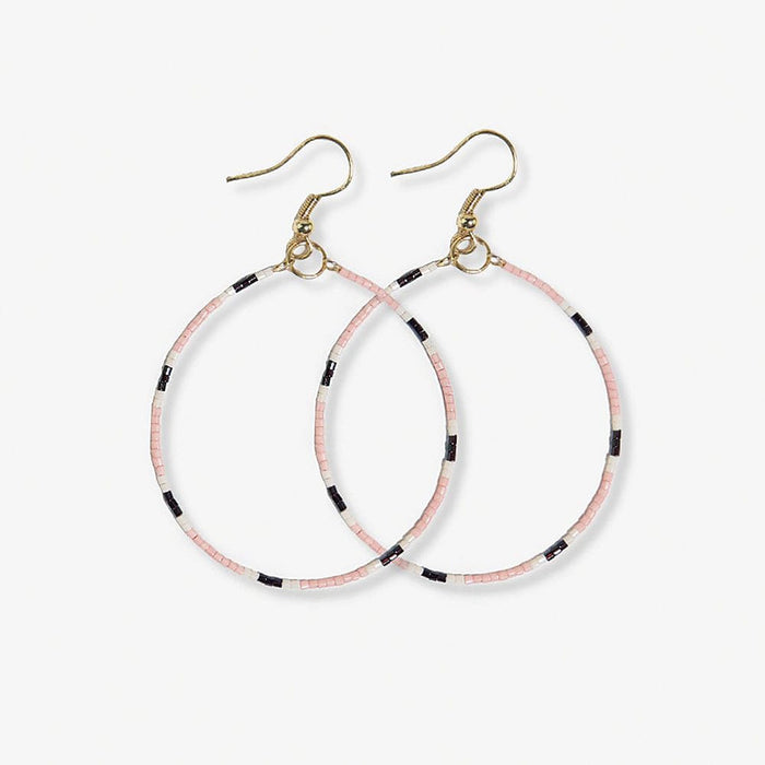 Kelly Dot Beaded Hoop Earrings Blush Earrings