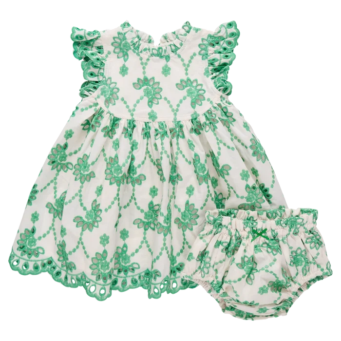Kelly Green Eyelet Cynthia Dress Set