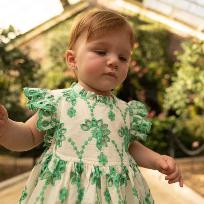 Kelly Green Eyelet Cynthia Dress Set