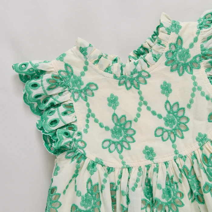 Kelly Green Eyelet Cynthia Dress Set