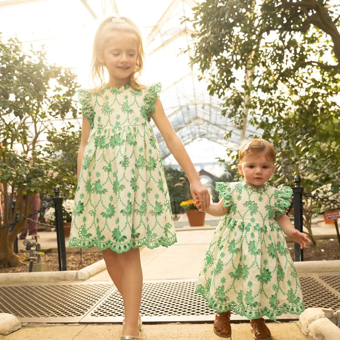 Kelly Green Eyelet Cynthia Dress Set