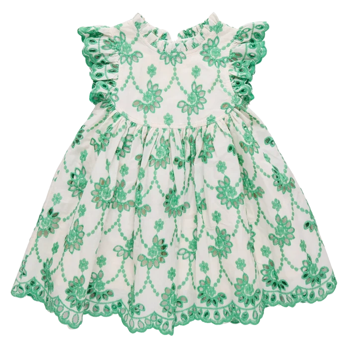 Kelly Green Eyelet Cynthia Dress
