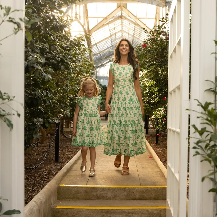 Kelly Green Eyelet Cynthia Dress