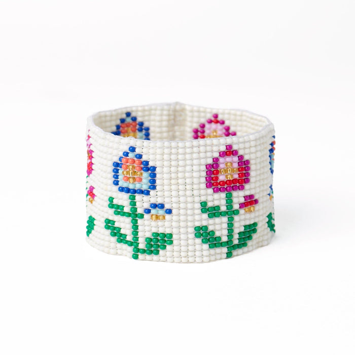 Kendall Floral Beaded Stretch Bracelet Multi Stretch