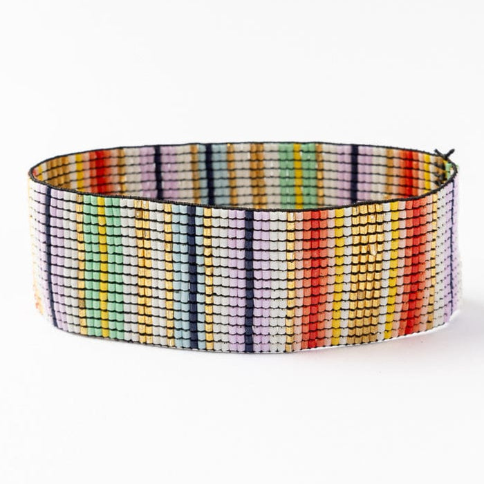 Kenzie Vertical Stripes Beaded Stretch Bracelet Multi Stretch
