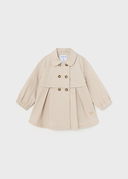 Khaki Baby Collared Trench Coat