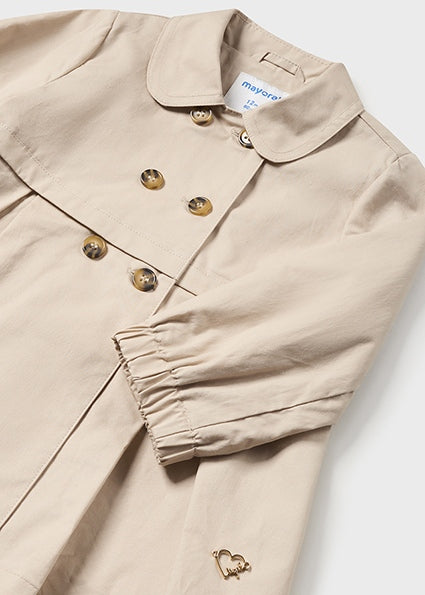 Khaki Baby Collared Trench Coat