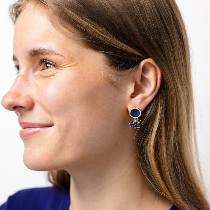 Kimberly Enamel Earring Royal Blue Drop