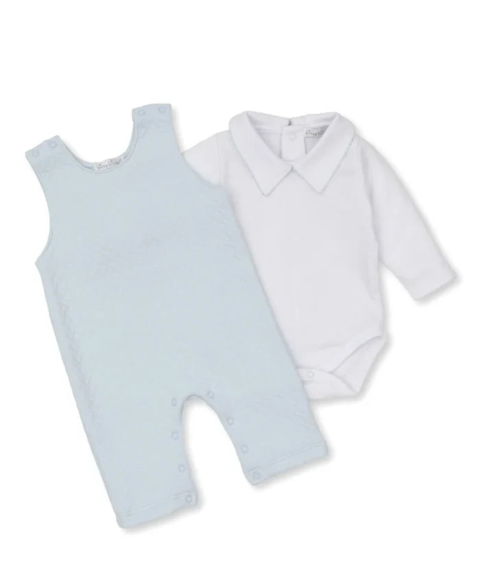 Kissy Blue Jacquard Overall Set