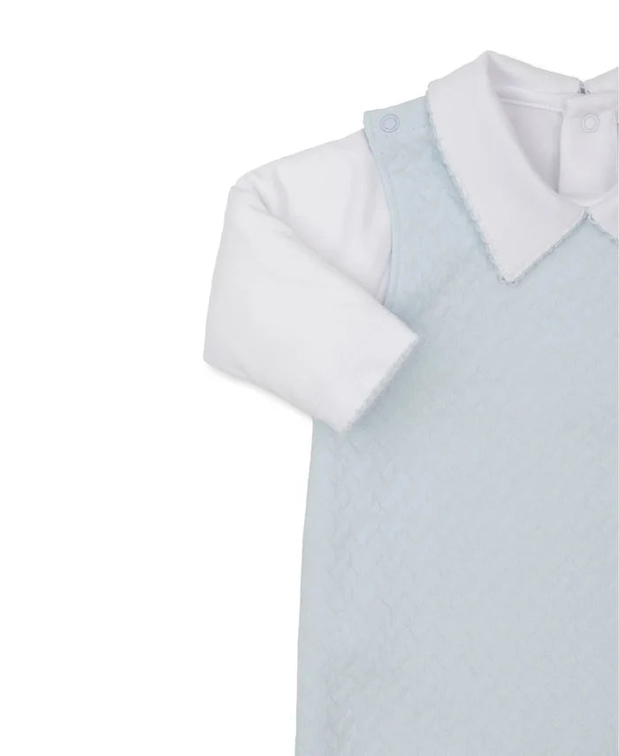 Kissy Blue Jacquard Overall Set