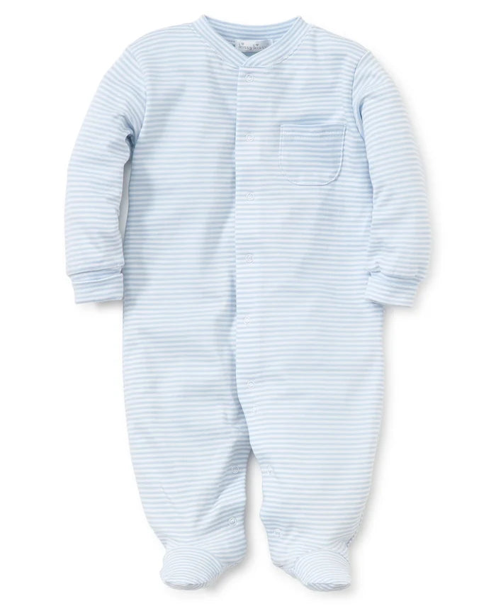 Kissy Light Blue Stripe Footie
