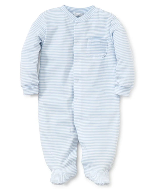 Kissy Light Blue Stripe Footie