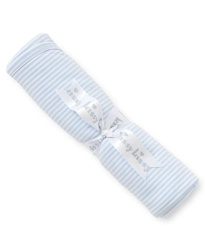 Kissy Lt Blue Stripe Blanket