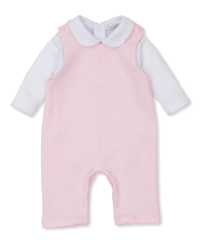 Kissy Pink Jacquard Overall Set