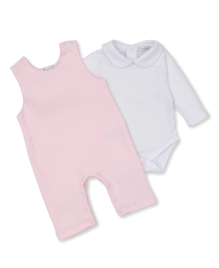 Kissy Pink Jacquard Overall Set