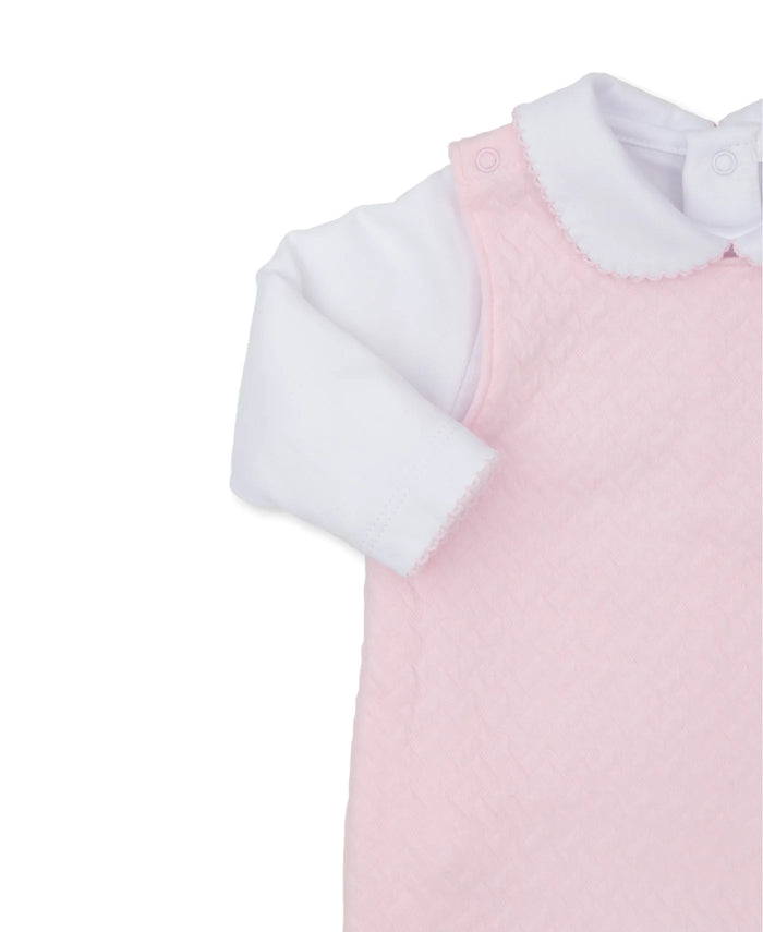 Kissy Pink Jacquard Overall Set