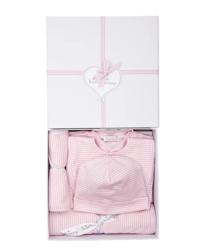 Kissy Pink Striped 5 Piece Gift Set