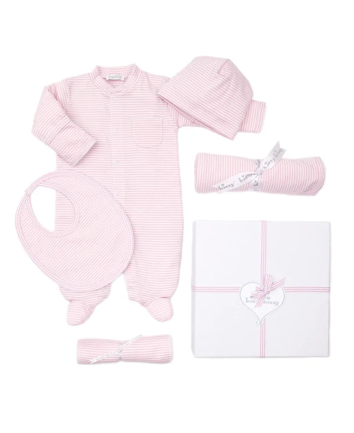 Kissy Pink Striped 5 Piece Gift Set