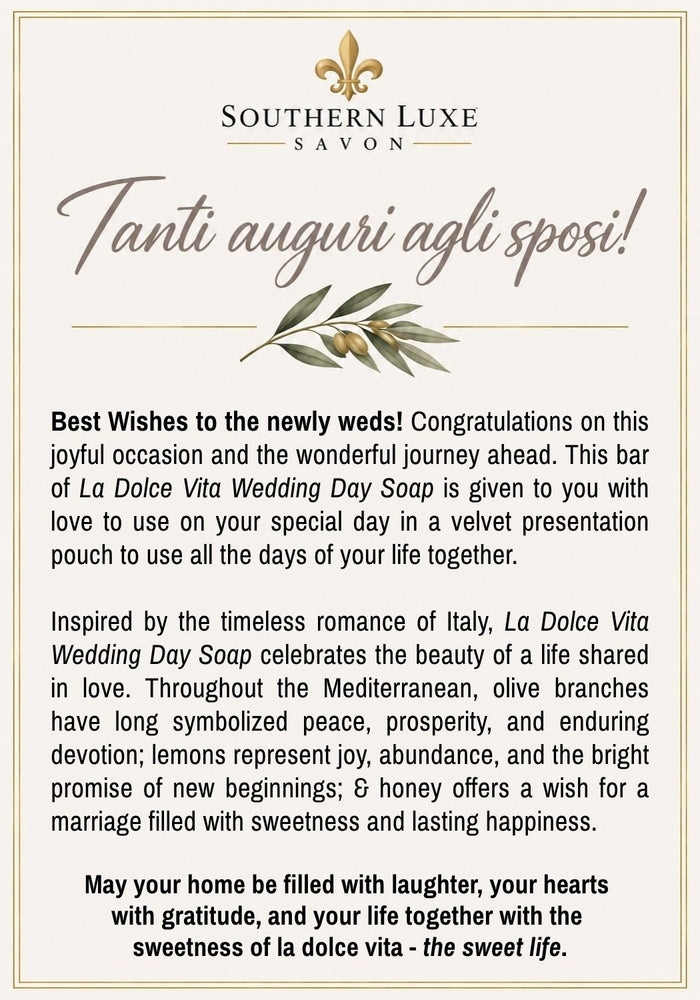 LA DOLCE VITA "RAMO D'AMORE" BRIDAL GUEST SOAPS - Southern Luxe Savon