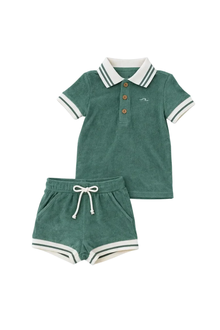Lanier Bamboo Terry Set - Emerald