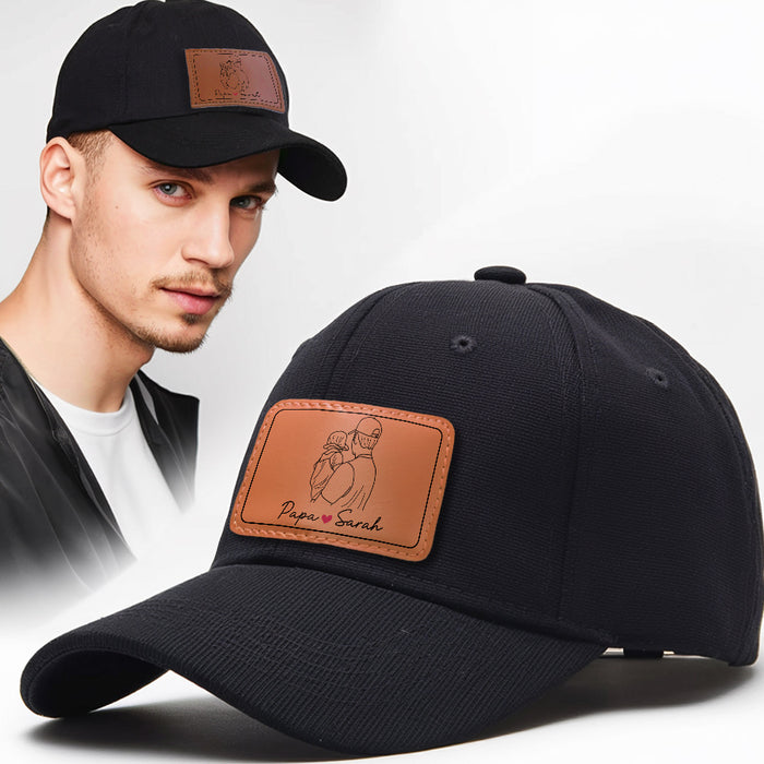 Leather Patch Dad Hat | Custom Fathers Day Gift