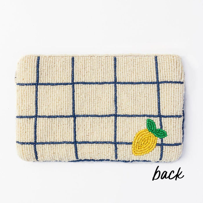 Leila Lemons Seed Bead Clutch With Strap Crossbody