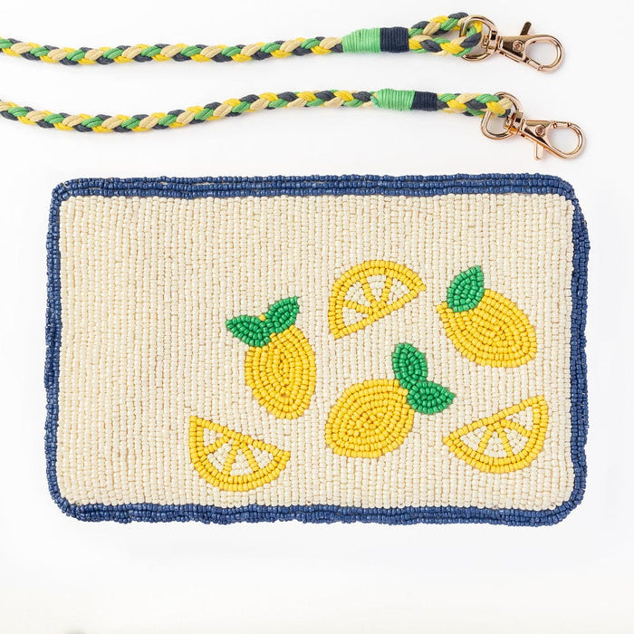 Leila Lemons Seed Bead Clutch With Strap Crossbody