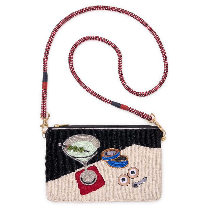 Leila Martini + Caviar Seed Bead Clutch Bag