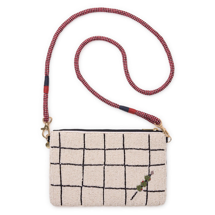 Leila Martini + Caviar Seed Bead Clutch Bag