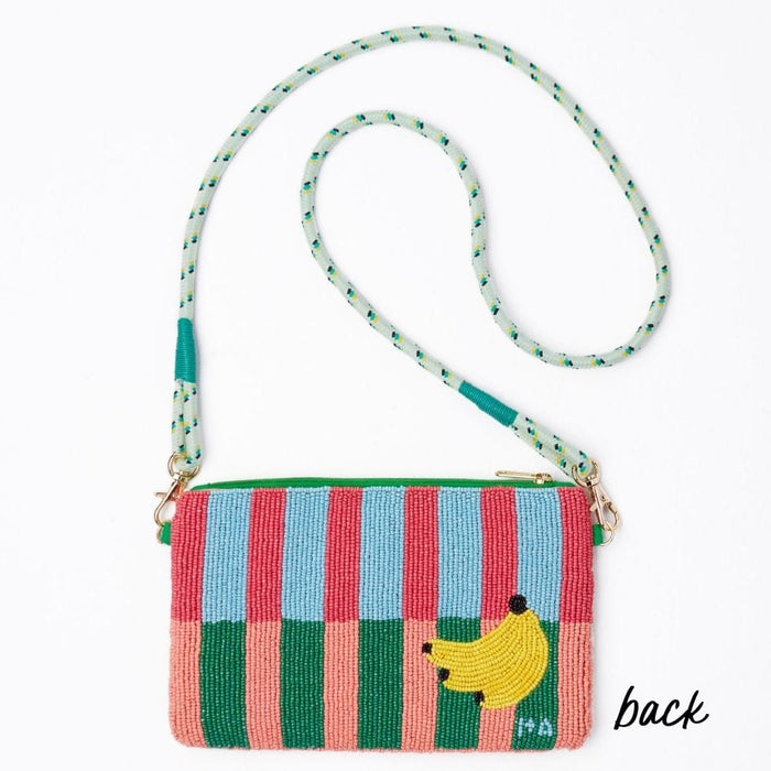Leila Mixed Fruit Seed Bead Clutch With Strap Bag