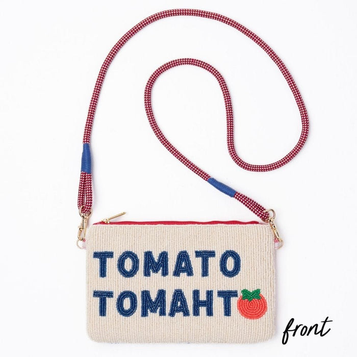 Leila Tomato Tomahto Seed Bead Clutch With Strap Bag