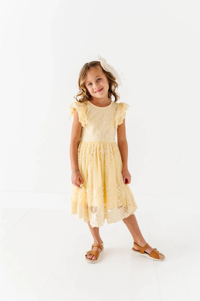 Lemon Drop Lace Dress