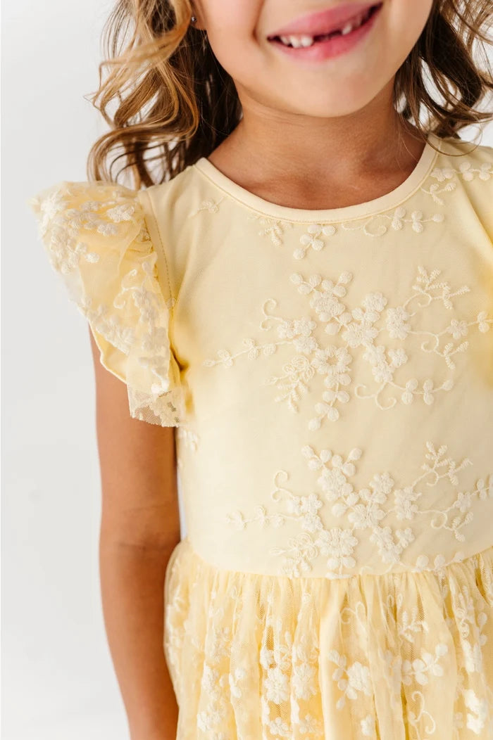 Lemon Drop Lace Dress