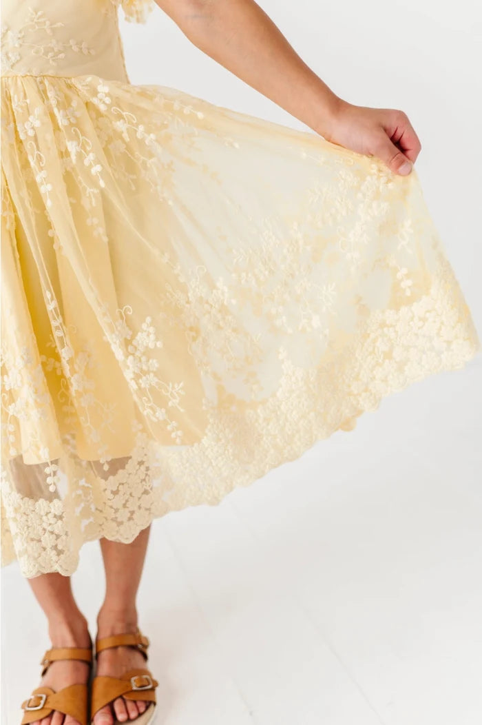 Lemon Drop Lace Dress