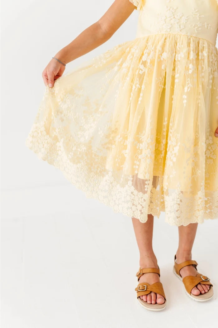 Lemon Drop Lace Dress