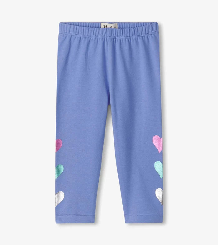 Light Blue Jewel Hearts Detail Leggings