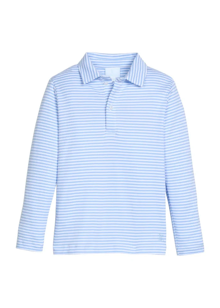 Light Blue Stripe LS Polo