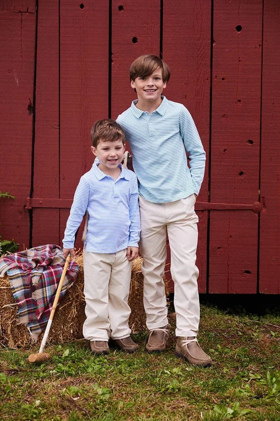 Light Blue Stripe LS Polo