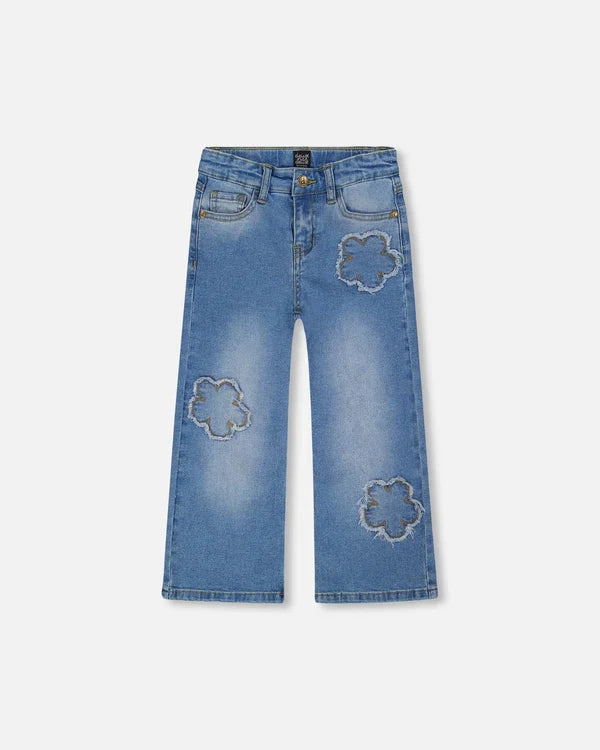 Light Blue Wide Leg Denim Jeans