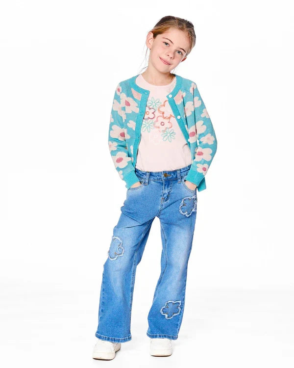 Light Blue Wide Leg Denim Jeans