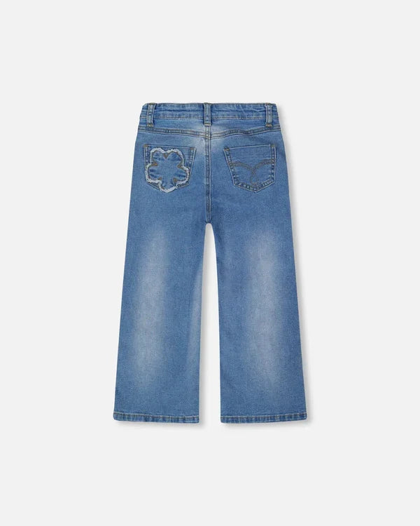 Light Blue Wide Leg Denim Jeans