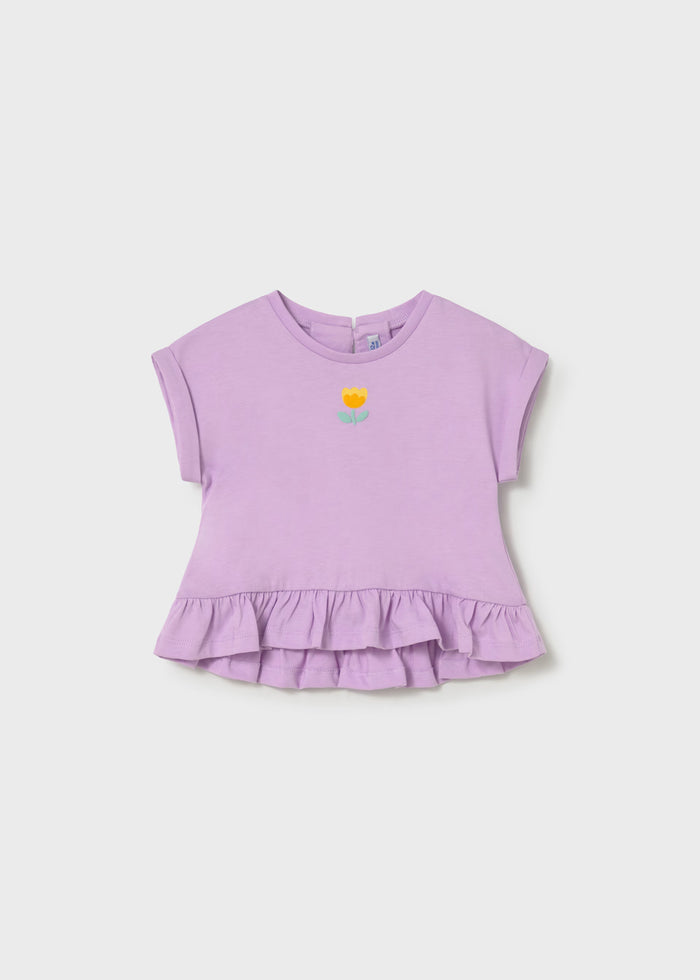 Lilac Peplum Tee & Floral Print Shorts