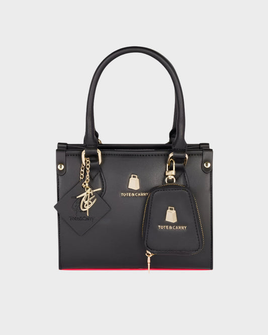 Mini Tote Bag in Black Red Bottom