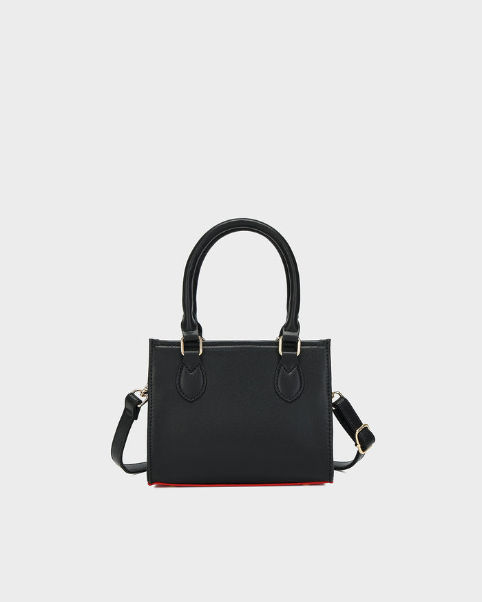 Lisse Mini Tote Bag in Black & Red