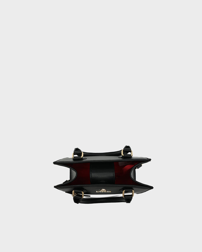 Lisse Mini Tote Bag in Black & Red