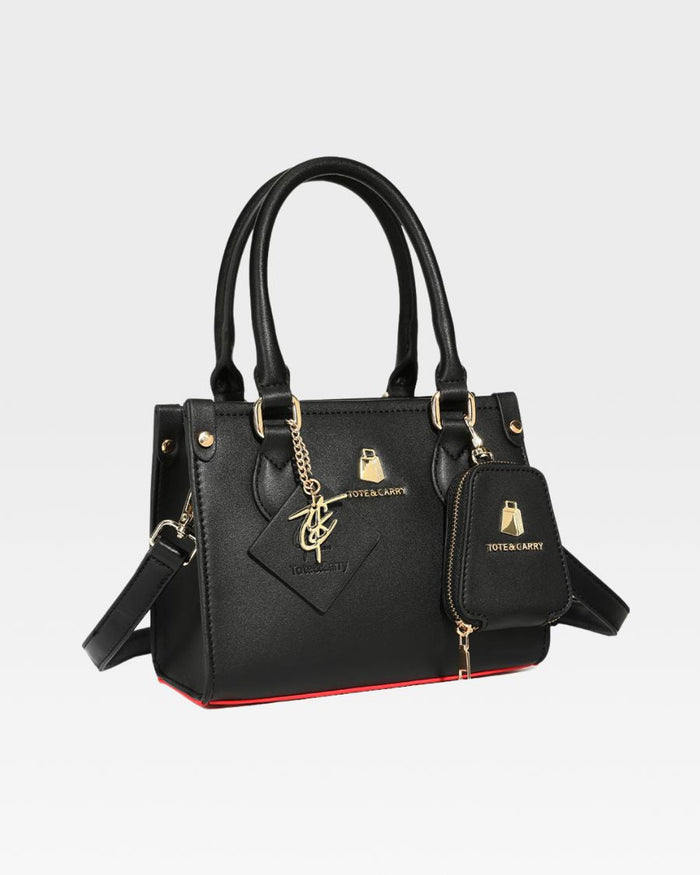 Mini Tote Bag in Black Red Bottom