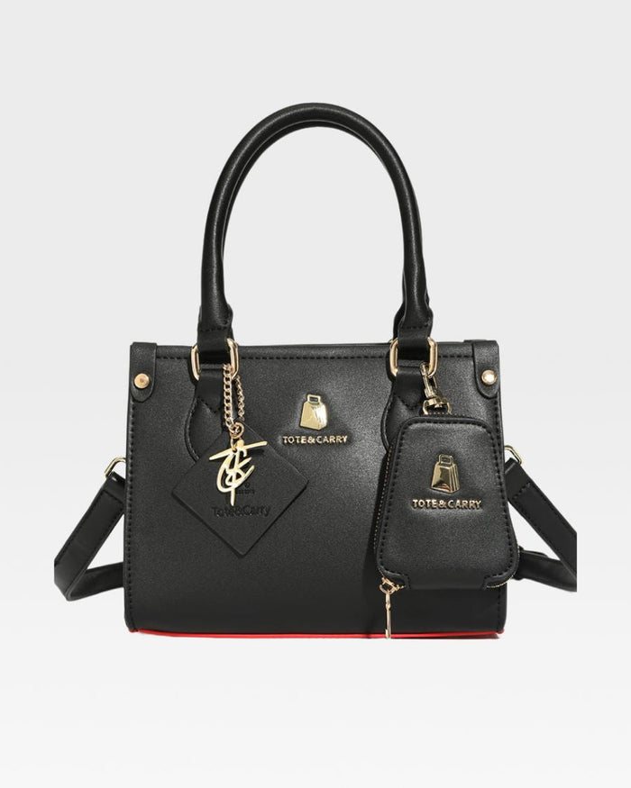 Mini Tote Bag in Black Red Bottom