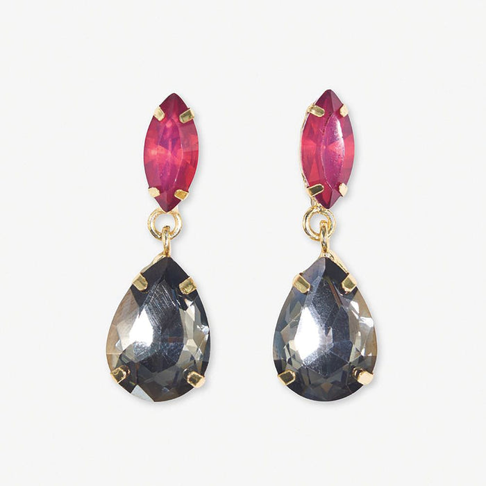 Lizzie Two Color Dangle Earrings Grey Earrings